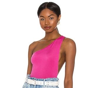 REVOLVE superdown Vibrant Pink Asymmetrical Bodysuit